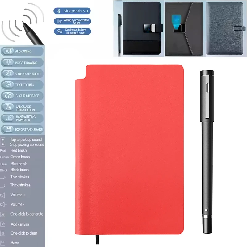 

Digital Handwriting Note Book Smart Sync Pen Diary Writing Set Cloud Notebook AI,Voice Drawing Bluetooth Writing Pads Playback