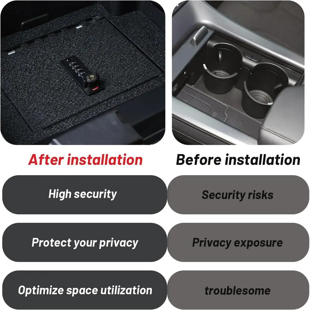 قبو آمن للمركبة مكون من 4 أرقام متوافق مع مرسيدس بنز GLC 2024-2025، يتضمن مفتاح استعادة كلمة المرور #6