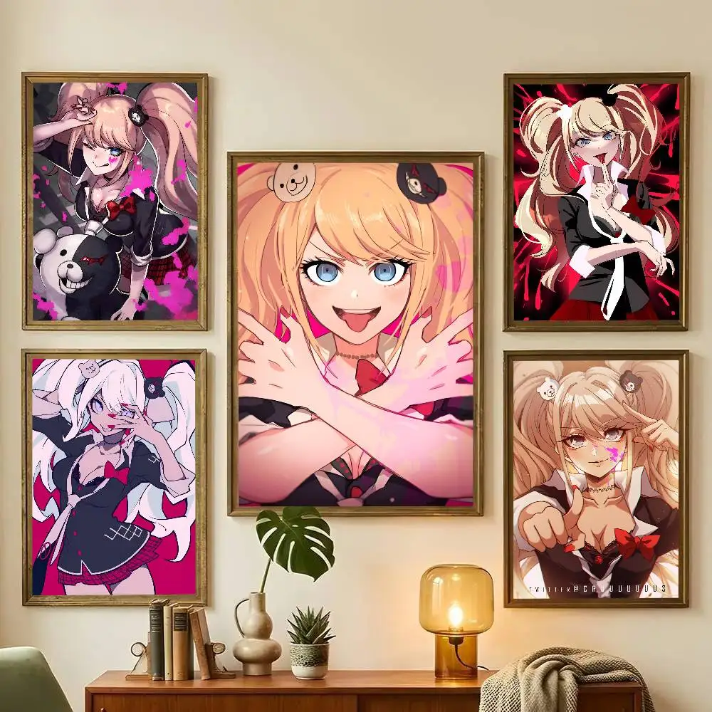 1pc Cartoon Junko Enoshima Poster Sticker Print Waterproof Wall Art For Living Room Bedroom Home Decor
