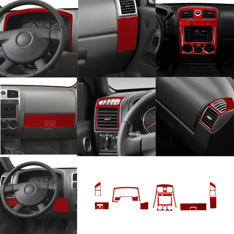 Car Interior Dashboard Carbon Fiber Stickers For Chevrolet Colorado 2004-2012 GMC Canyon 2005-2012 with TCS Control Switch