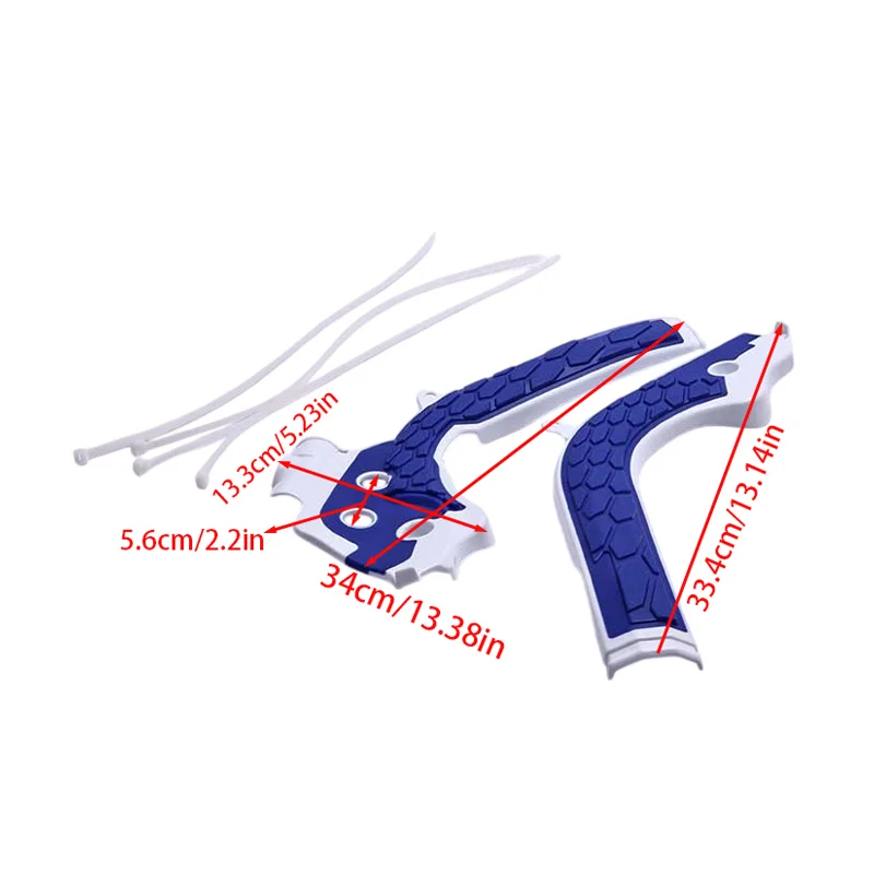 Off-Road Bike Frame Protection Plate, Blue and White 17-18 Model Shell