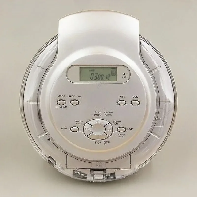 Portable CD Player Walkman Bass Boost System High Quality Music Shockproof MP3 Format Discs LCD Display 3.5mm Audio Interface