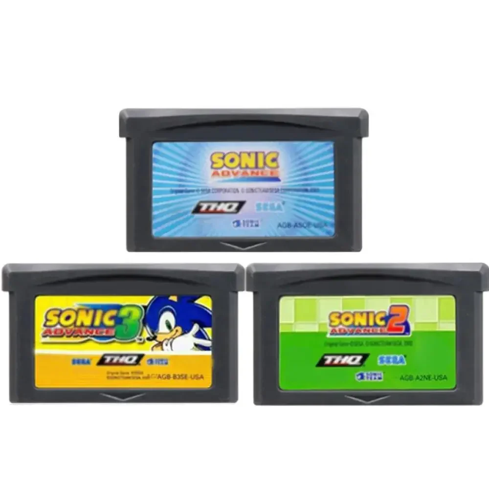 GBA لعبة خرطوشة 32 بت لعبة فيديو وحدة التحكم بطاقة سونيك سلسلة سونيك أدفانس 1-3 القنفذ نشأة الولايات المتحدة الأمريكية إصدار EUR