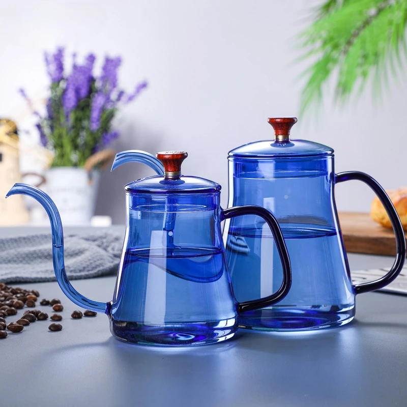 Kitchen Accessories Hand Drip Coffee Set Gooseneck Kettle Barista Tools Coffeeware Teaware Swan Neck Teapot Tea Pot Glass Pots