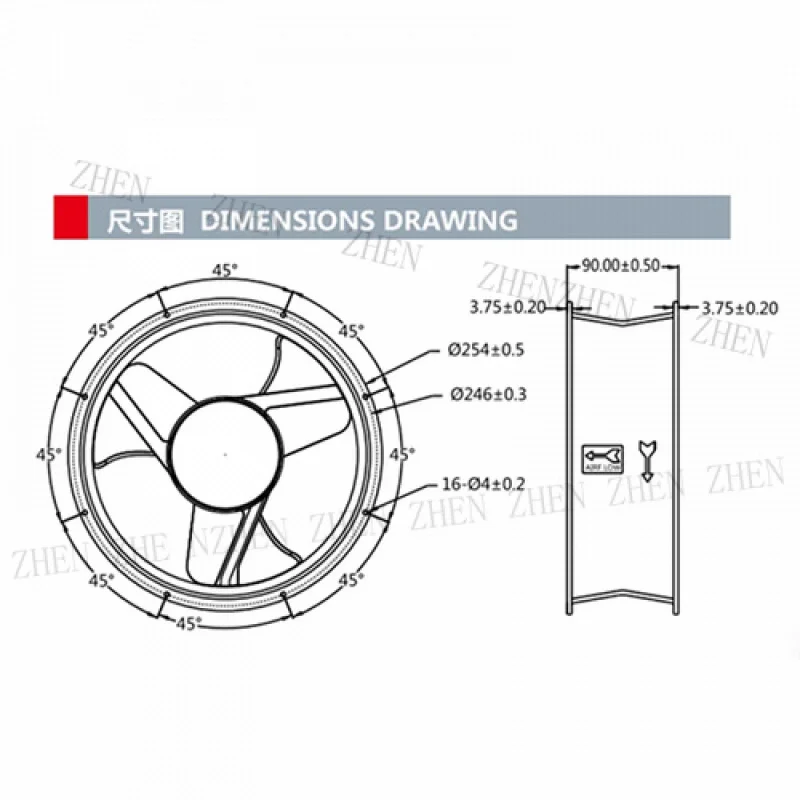 Y  1 Pc. New for SNOWFAN YY25489H24B Chassis Cooling Fan 25489 DC24V 8.5A 25.4CM 5Pin