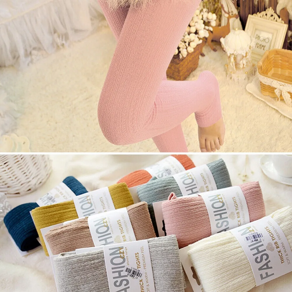 Fashion Warm Tights Woolen Yarn Knitted Pantyhose Winter Stretch Stockings Women