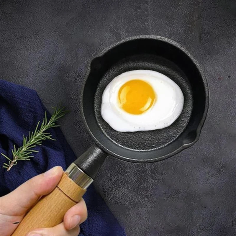 Household Kitchen Cooking Tools Cookware 10cm Cast Iron Frying Pan Gas Induction Cooker Non-stick Mini Omelette Pan