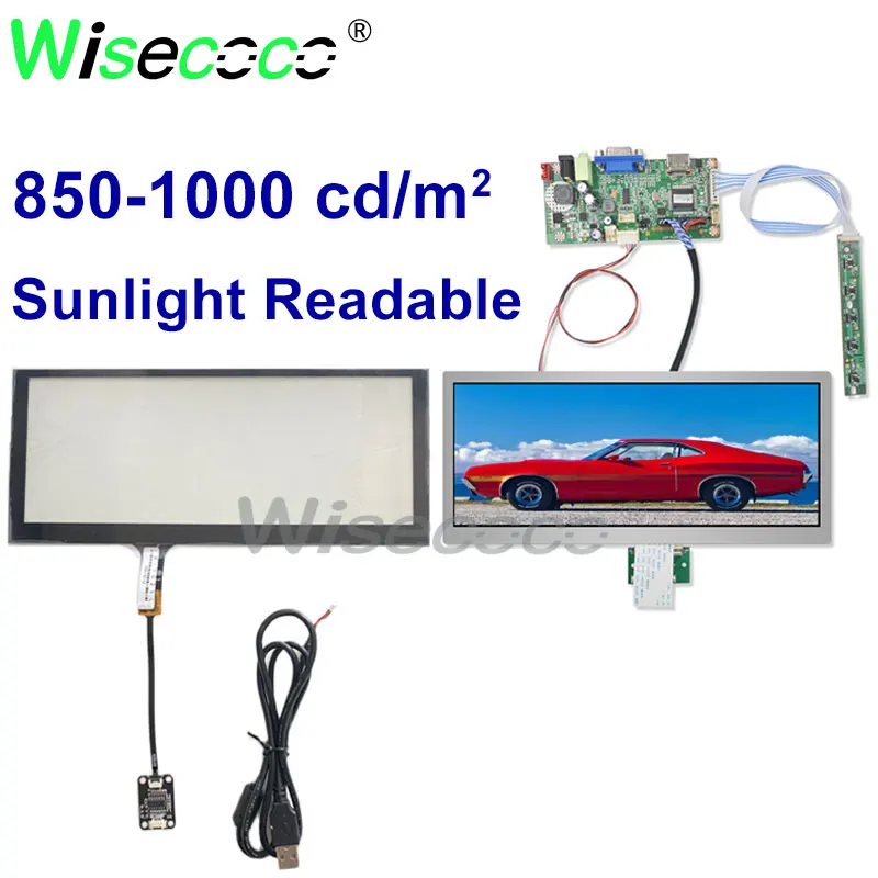 Sunlight Readable Display 1000 Nits High Brightness 10.3 Inch FHD 1920x720 Stretched Bar Automotive Outdoor Projects Touchscreen