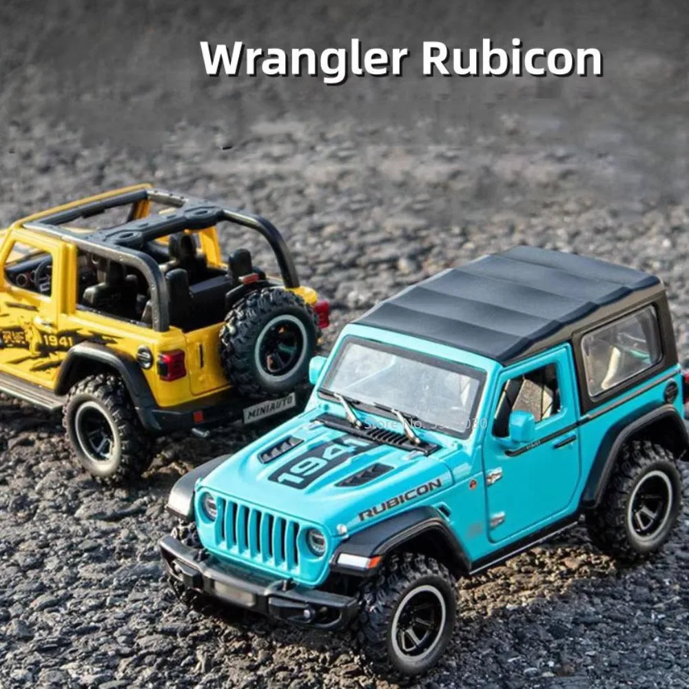 1:32 Alloy Wrangler Rubicon 1941 Toys Models Miniature Cars Wheel Pull Back Vehicles Light Sound Off Road for Child Adult Gifts