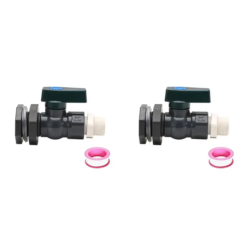 Y51A-2X PVC Rain Barrel Diverter Kit, 3/4 Inch Rain Barrel Valve Rain Barrel Spigot Kit With Bulkhead Fitting Adapter