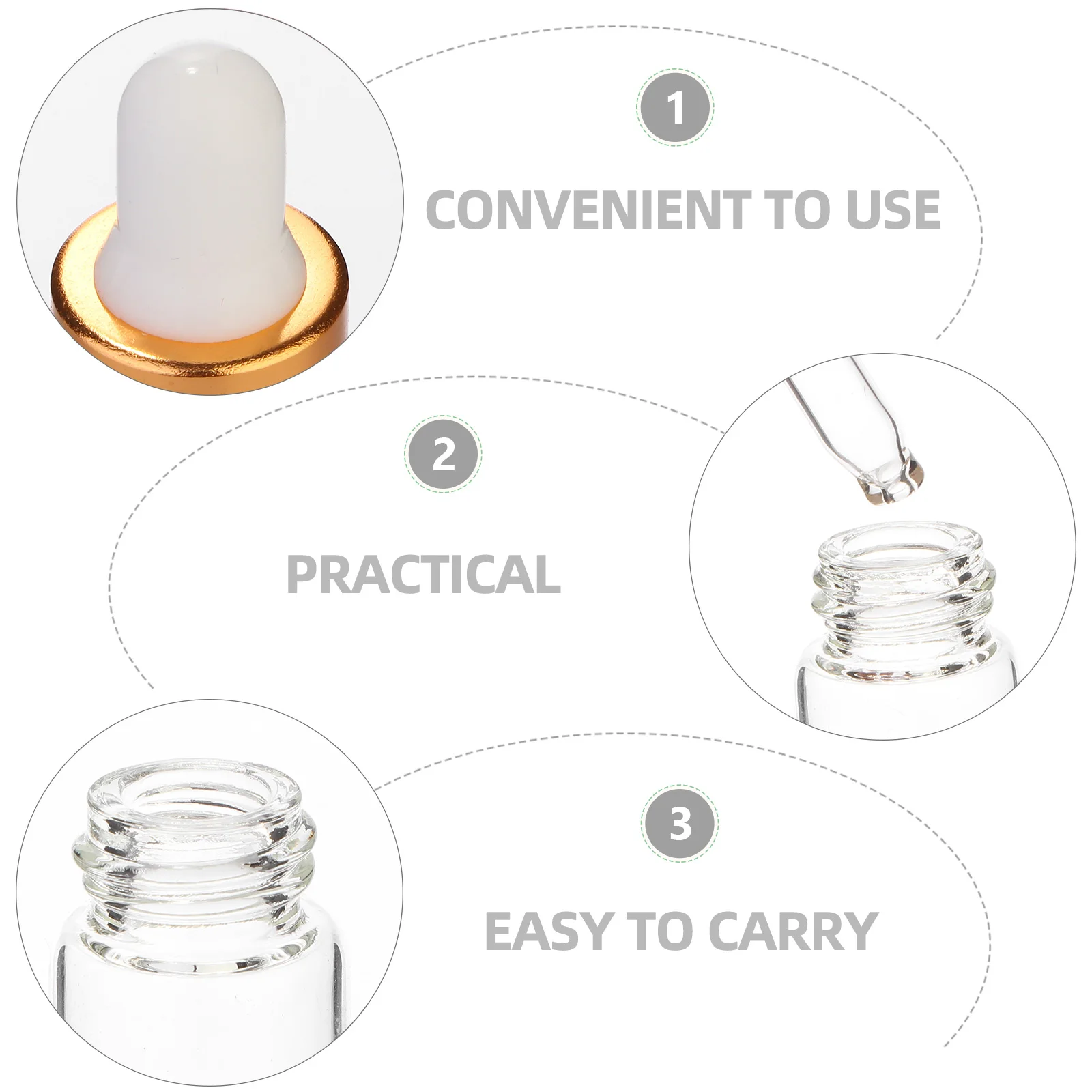 

100Pcs Essential Oil Dropper Bottles Glass Refillable Portable Travel Subpackaging Bottles for Liquids Essential Oil Bottle