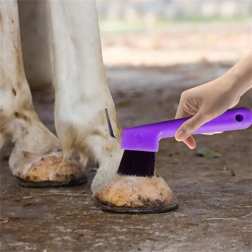 

Hoof Pick with Brush, 7.1 Inches Horse Grooming Supplies Hoof Pick Pimple with Brush Horse Care Tool for Horse Cleaning