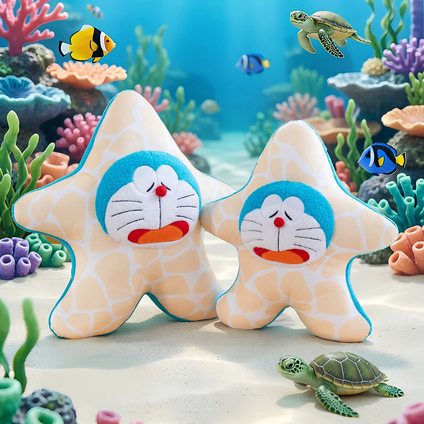 Large Size Cute Anime Doraemon Star Plush Pillow Two Sides Design Soft Fluffy Stuffed Toy for Bedroom Sofa Holiday Present