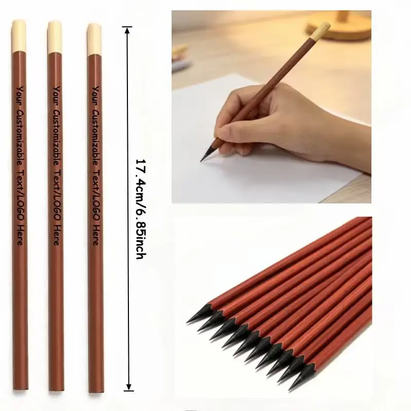 50/110PCS Personalized Custom Wood Pencils Engravable Standard HB Writing Pencils Customizable Logo Name Pencils for Students