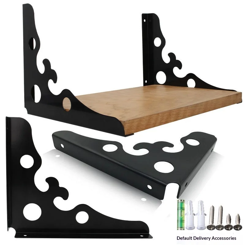 Stainless Steel Triangular Bracket Wall-Mounted Load-Bearing Shelf Board Wooden Wall Shelf Bracket Support