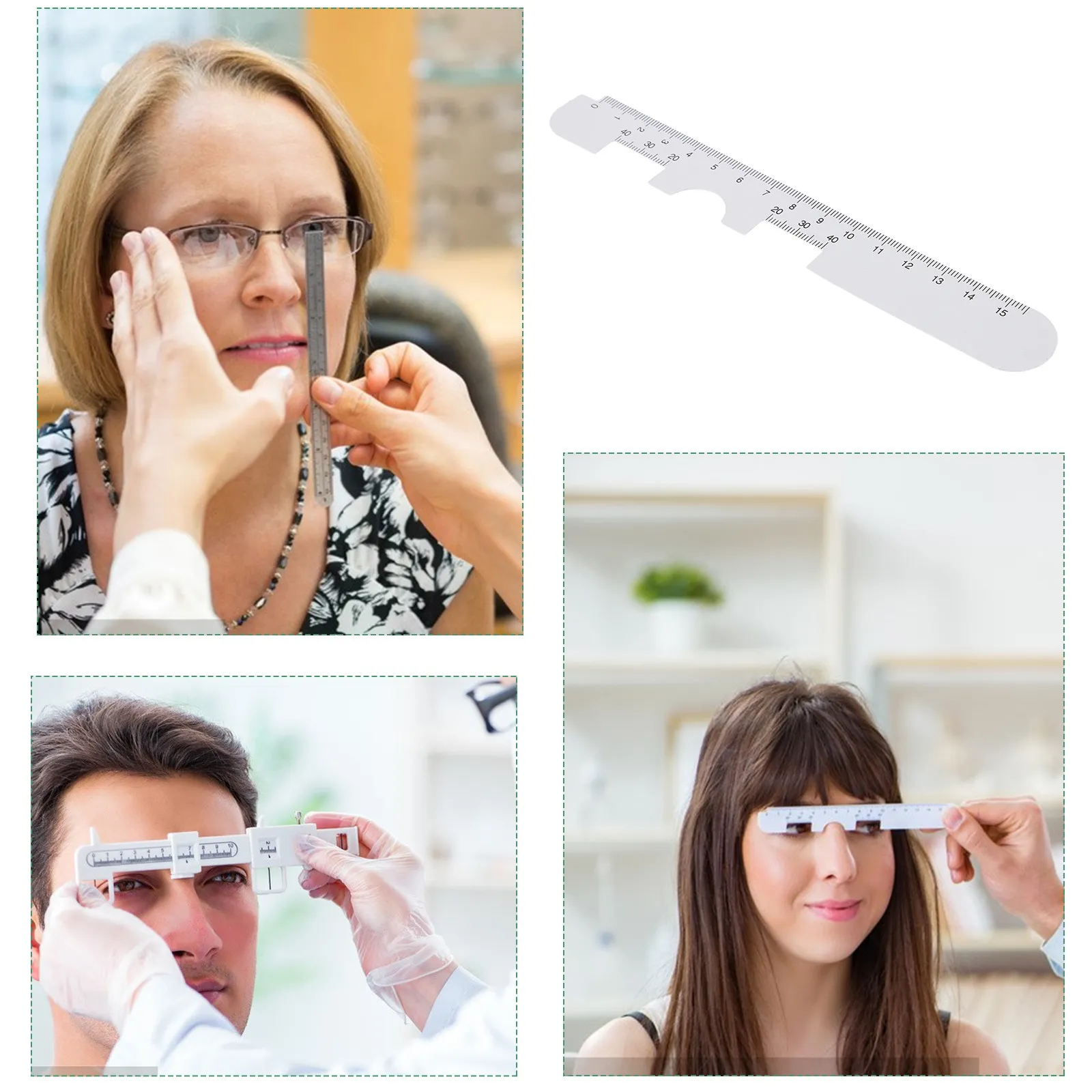 10Pcs Grade Plastic Pupil Distance Measuring Ruler Pd Tool for Eyeglass Frame Fitting Hospital Pharmacy Ophthalmic