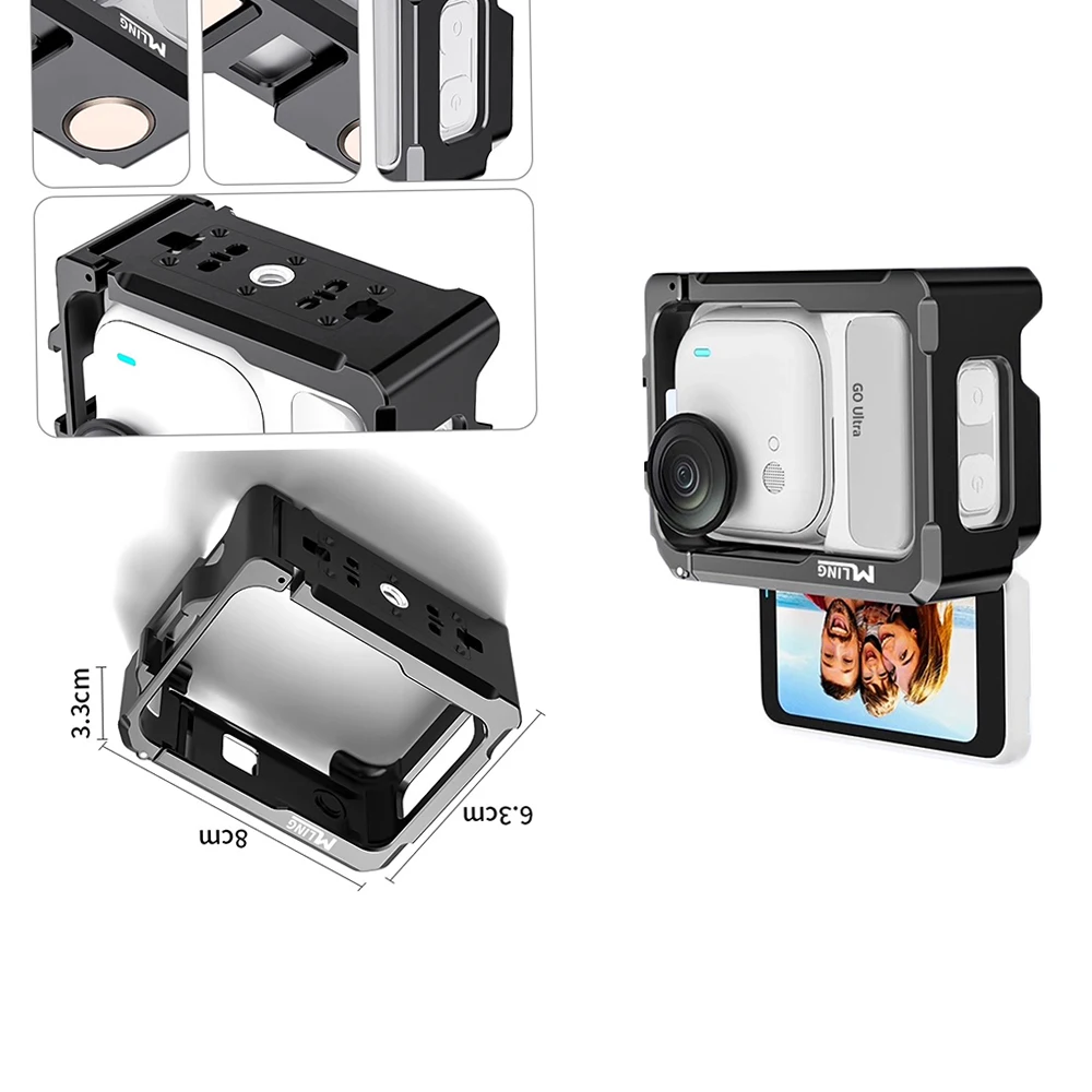 

Protective Frame for Insta360 GO Ultra,Rabbit Cage Protection Aluminum Alloy Quick Release Stand Mount Holder for Ultra Camera