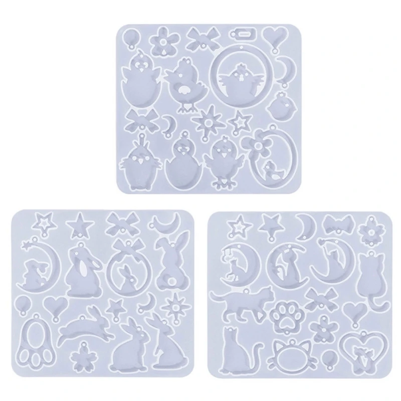 Animal Series Silicone Mold DIY Crystal Earring Pendant Mold Rabbit Keychain