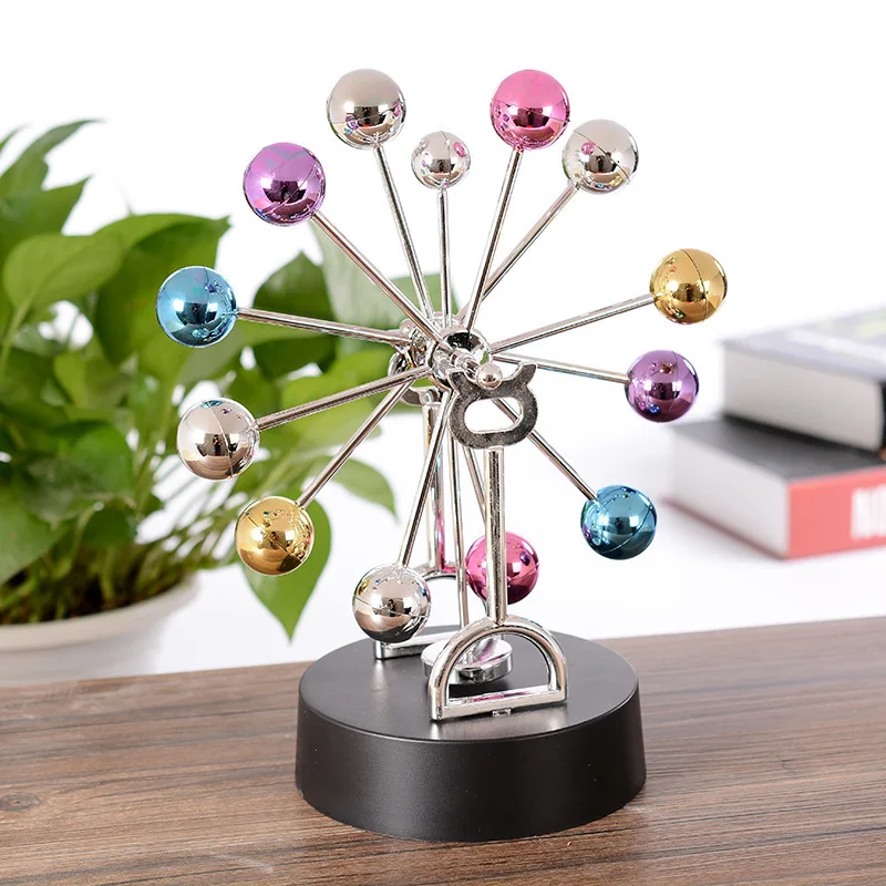 Creative Ferris wheel color ball magnetic permanent motion meter rocker, permanent motion meter model office desktop ornament
