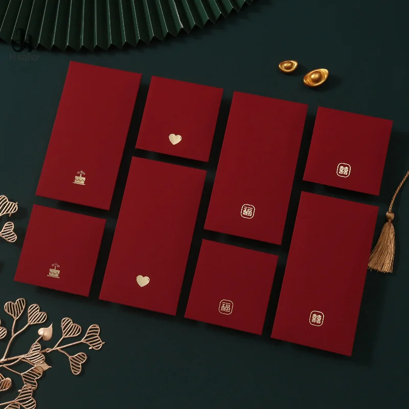 6 pz/pacco busta rossa cinese capodanno Festival di primavera bambini buste di denaro fortunato busta regalo pacchetto rosso borsa rossa