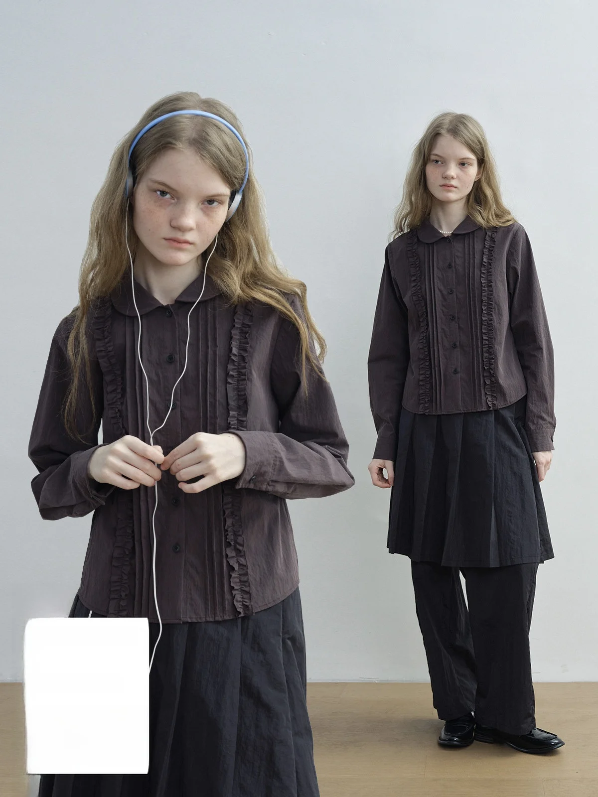 

Kokoasoko Women's Long Sve irt Loose Fit Accordion Collar Spring Autumn New Sle Unique Beautiful Top Cotton Blend Comf...