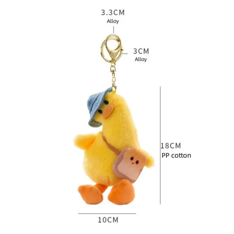 Porte-clés en peluche de dessin animé de canard mignon Kawaii, accessoire de sac de voiture en peluche mignon, porte-clés de Couple garçon et fille, pendentif d'amoureux, cadeaux