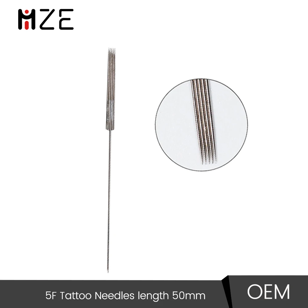 

5F Tattoo Needles Professional Sterilized Permanent Make Up Needle For PMU Machine Pen Flat 5 Agujas Microblading Supplies