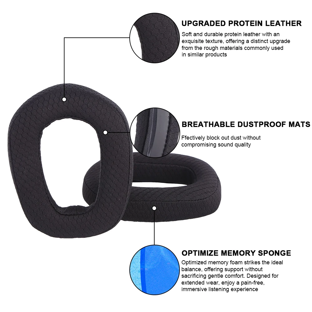 Almofadas de substituição para logitech G435, Capa de almofada para fone de ouvido sem fio, Manga Earmuff macia