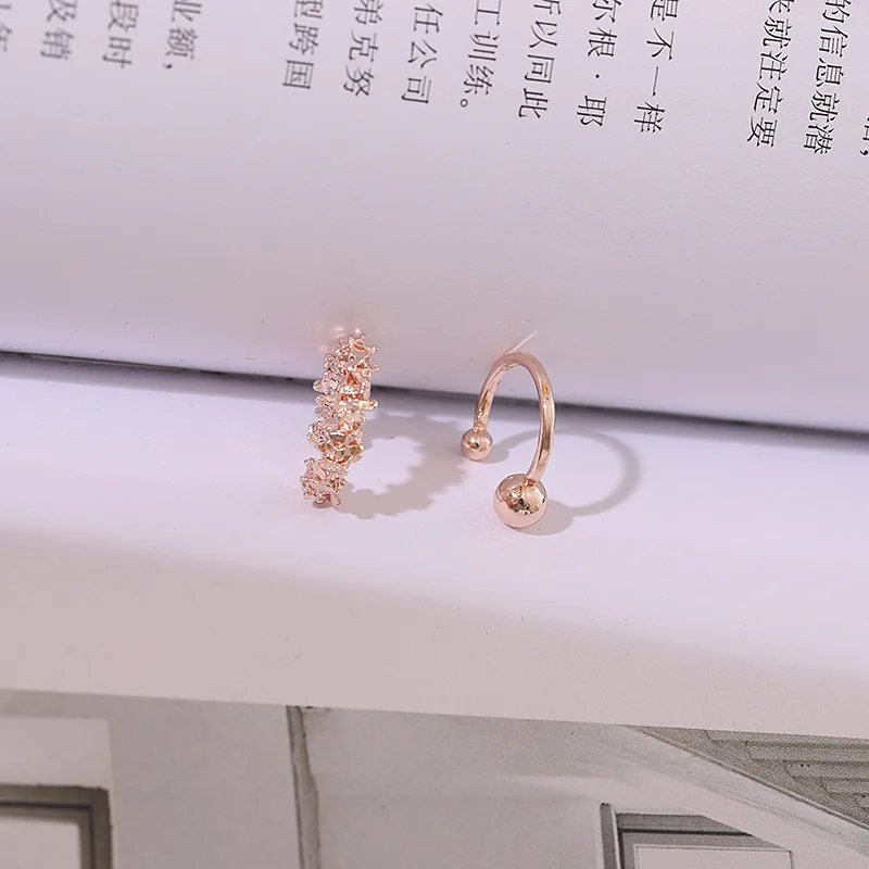 Fashion C-shaped Earring Metal Non-Piercing Bone Ear Cuff Clip Earrings Fake Cartilage Ear for Women Punk Jewelry 2Pcs/Set