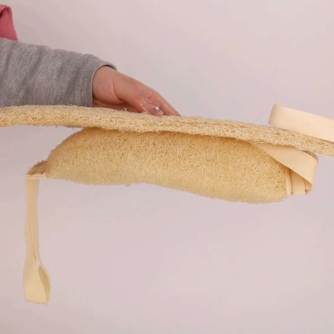 1pcs Natural Loofah Soft Exfoliating Body Scrub Bath Shower Spa Massage Bath Brush Scrubber Sponge Back Strap Skin Cleaning Tool