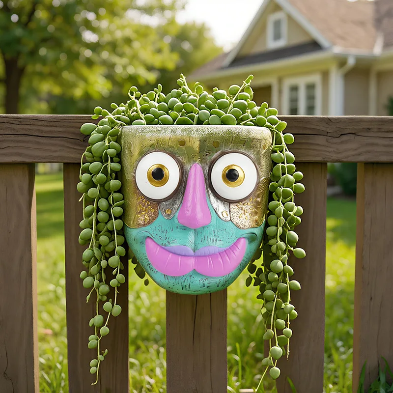 

Декоративные кашпо для сада: абстрактные маски-фигурки, настенные кашпо, подвесные горшки для двора, аксессуары для бонсай