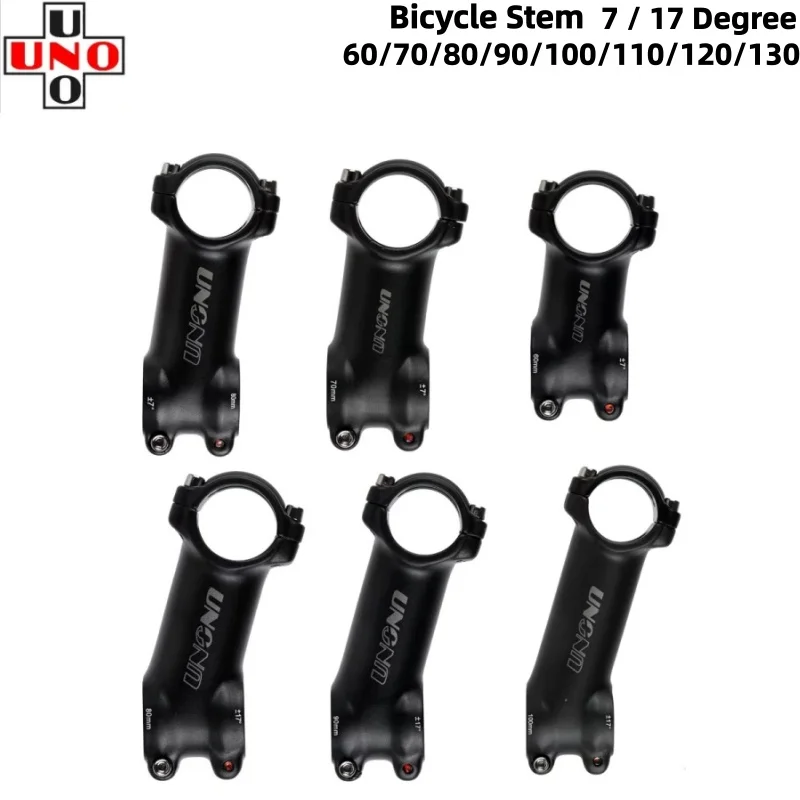 UNO Fahrrad-Vorbau 7 / 17 Grad MTB Rennrad-Vorbau Steuerrohrdurchmesser 28,6mm Lenkerdurchmesser 31,8mm 60-130MM Fahrradteile