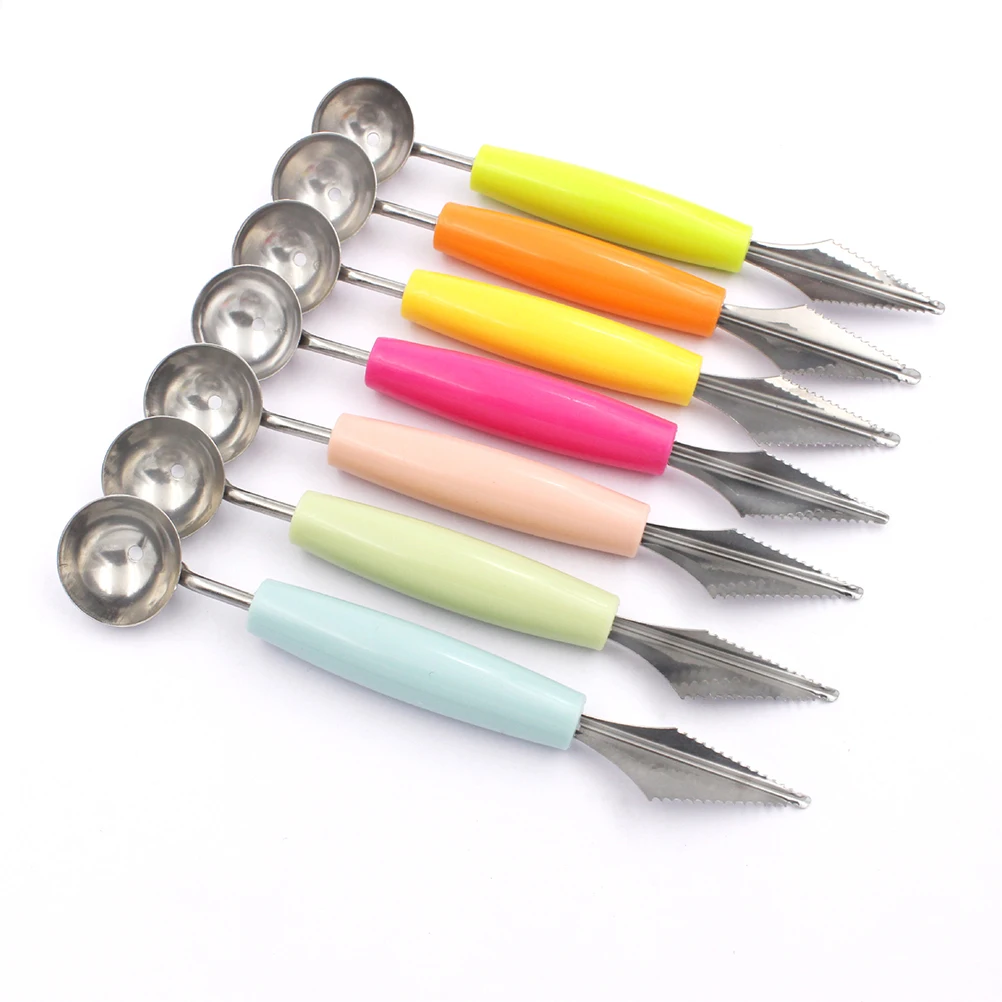 

Melon Baller Fruit Scooper Stainless Steel Double Ended Knife Spoon Kitchen Tool Vegetable Bowls Fruit Spoon