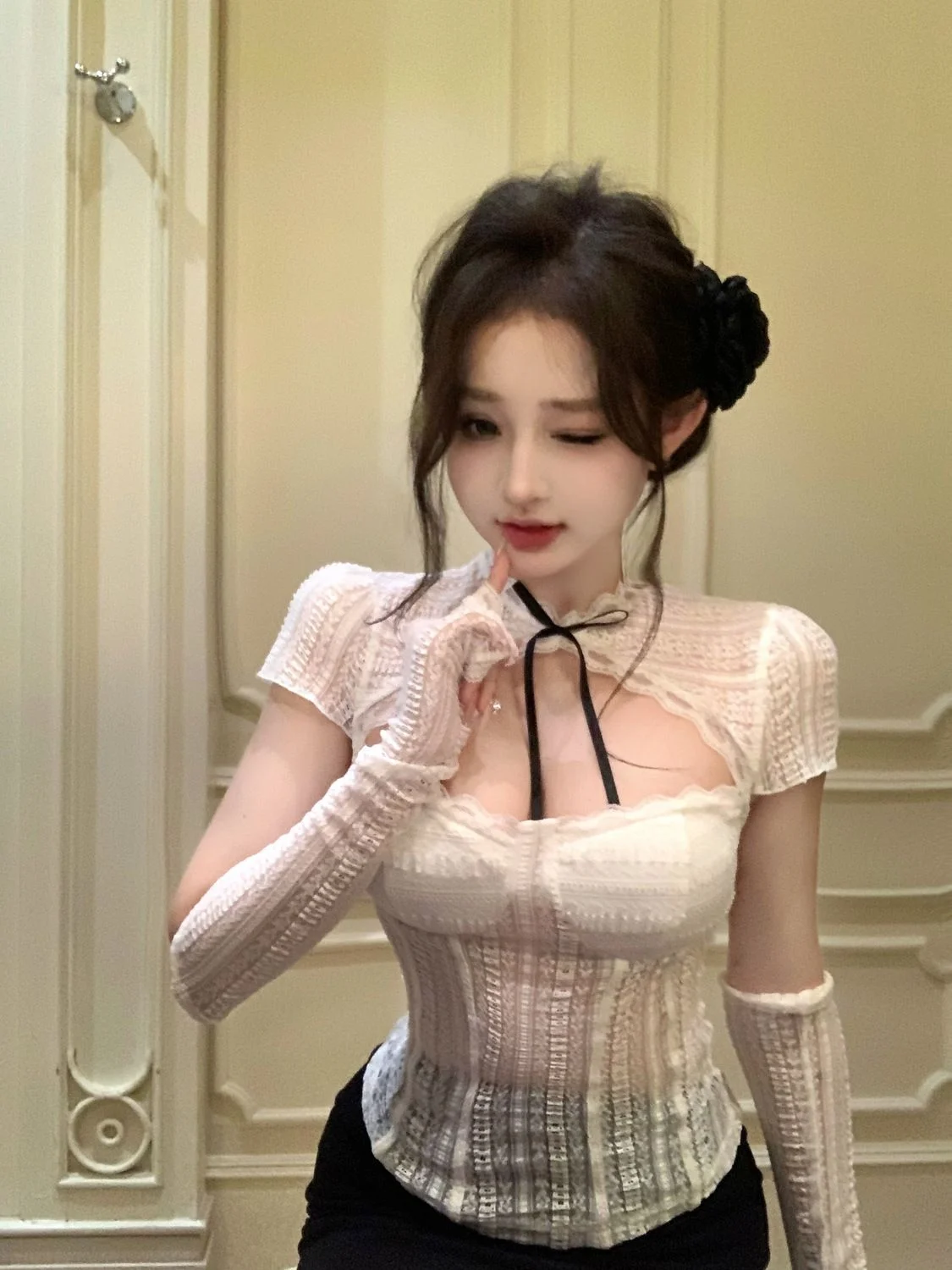 

Detachable Sleeve Knitted Sweater Women New In Knitwears Autumn Gradient Houndstooth Double-Zip Raglan V-Neck Retro Outdoor Girl