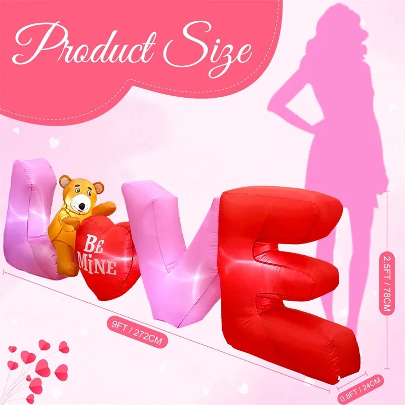 Inflatable Love Letters Giant Pink Romantic Party Proposal Decoration For Couples Valentines Wedding Photo Backdrop Engagement