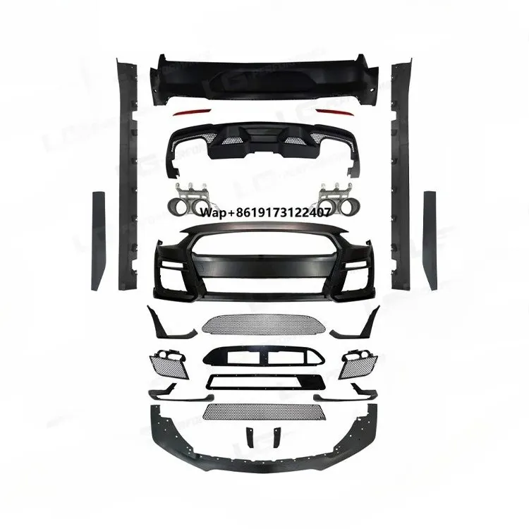 pp Material Bodykit for  18-20 Upgrade to GT500 Style Front Bumper Rear Bumper Side Skirts Front Lip Exhaust Bodykit