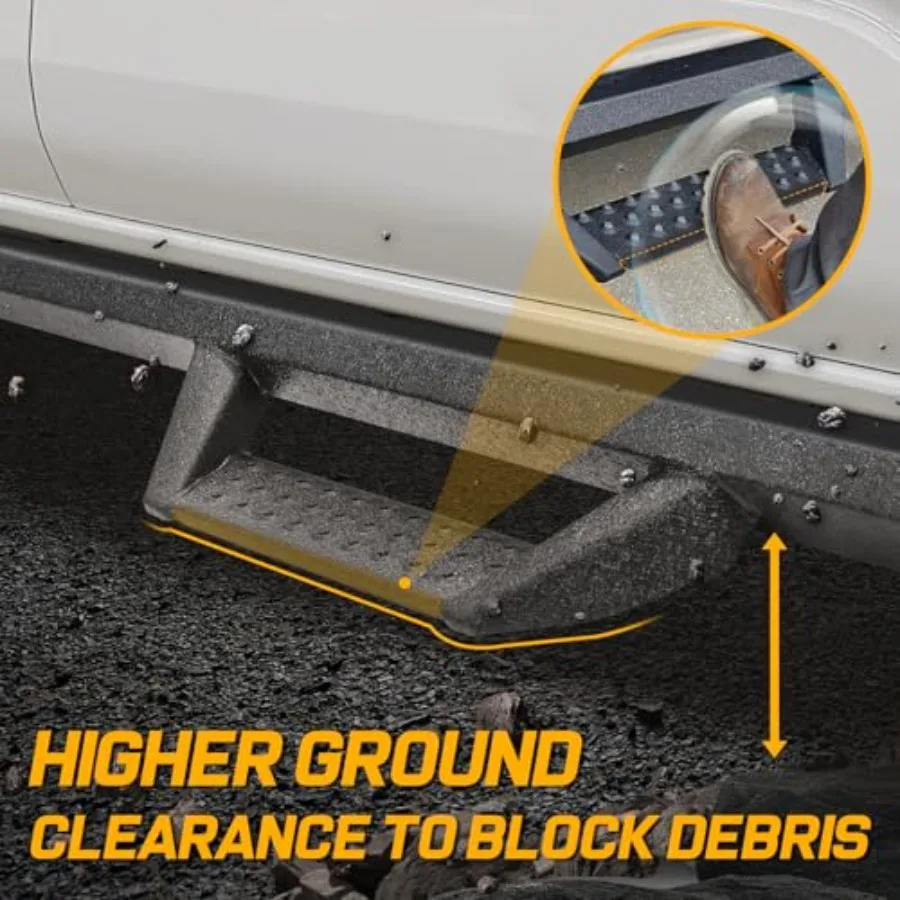 لوحات جري منسدلة متوافقة مع 2024-2026 Toyota Tacoma Xtra Cab Access Cab ثنائي المرحلة محكم مسحوق أسود مطلي Ta #5