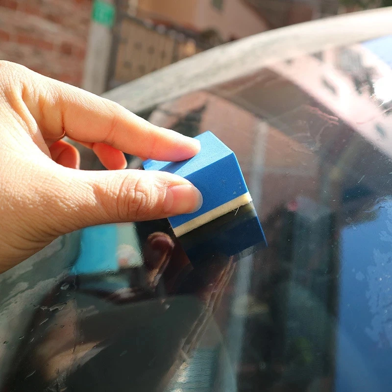 Car Cleaning Sponge Car Glass Oil Film Cleaning Wipe Wax Polish Pad Degreasing Film Shellac Cleaning Wool Felt Tools Accessories