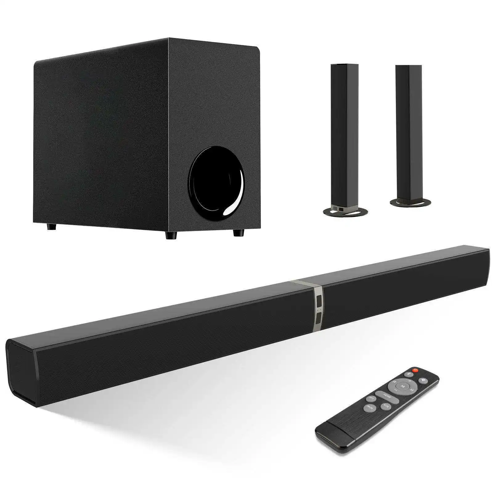 

Wireless Speaker Home Theater System Sound bar with Subwoofer 2.1 Channel TV Soudbar with ARC/OPT/AUX/BT Connections