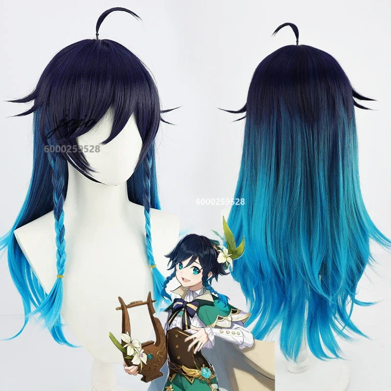 

Genshin Impact Game Barbatos Venti Wig Cosplay Heat Resistant Synthetic Hair Halloween Christmas Party Woman Girl Wigs Wig Cap