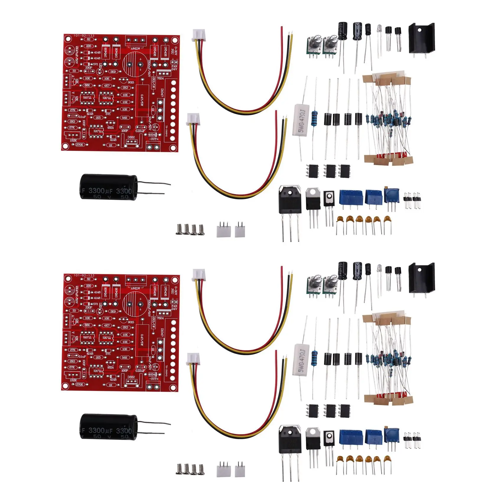 ABZZ-2X 0-30V 2MA-3A Adjustable DC Regulated Power Supply DIY Kit Short With Protection