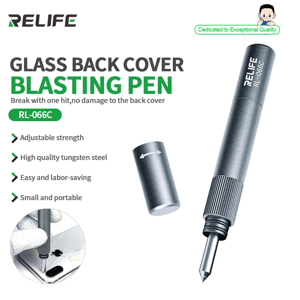 RELIFE RL-066C Glass Back Cover Blasting Pen Adjustable Strength for Mobile Phone Repair Lens Back Cover Glass Blasting Tool