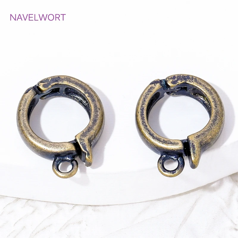 2/4/6Pcs Bronze Color Hinged Necklace Enhancer,Bailes For Jewelry,Brass Pendant Bail Clasps Connector,DIY Jewelry Accessories