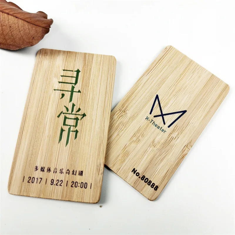 

D9 20Pcs 2mm Blank Bamboo Business Card Rectangular Cutouts Visit Cards for DIY Arts Craft Project Laser Engraving Material Card