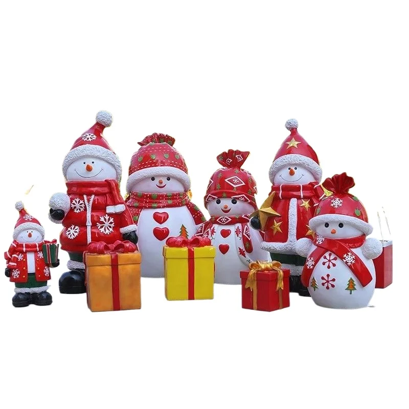 

Christmas decoration ornaments Outdoor stores Cartoon Santa Claus Snowman sculpture Large hotel shopping mall decorations