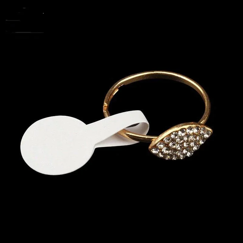 Round Dumbbell Fashion Jewelry Tag Retail Price Label  Self-Sticker Tool Paper Ring Price Card  White