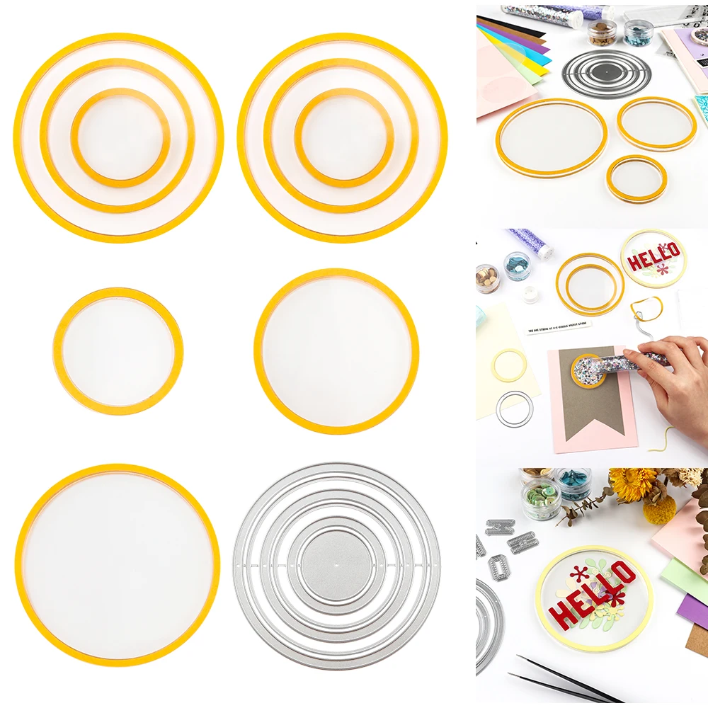 

Bundle Deals 1.5" 2.5" 3.5" Circle Shaker Panes And Circle Frames Diecuts For Shaker Cards Clear Shaker Covers To Add Dimensions