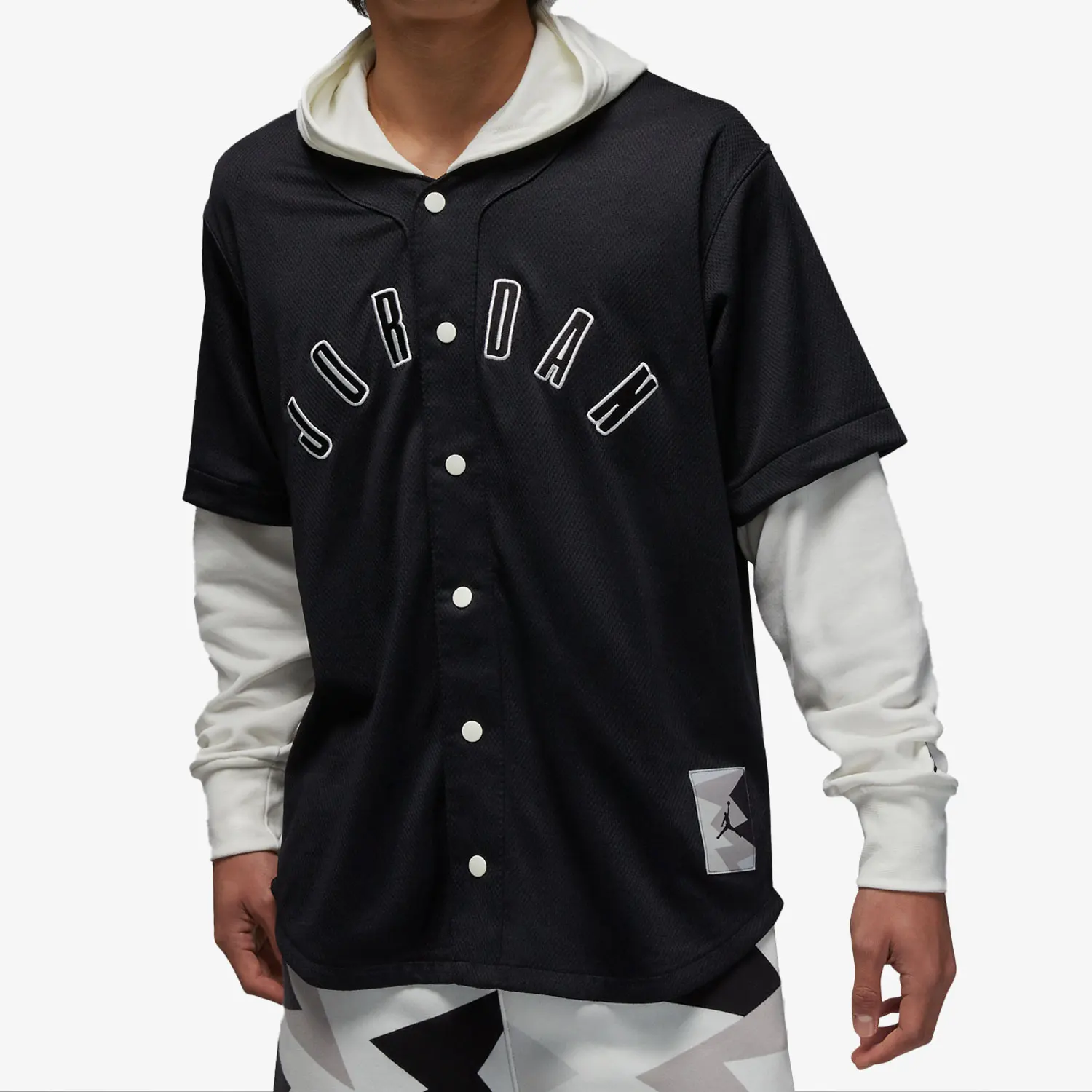 Nike genuine JORDAN fake two letter men's sports hooded jacket FB7035-010
