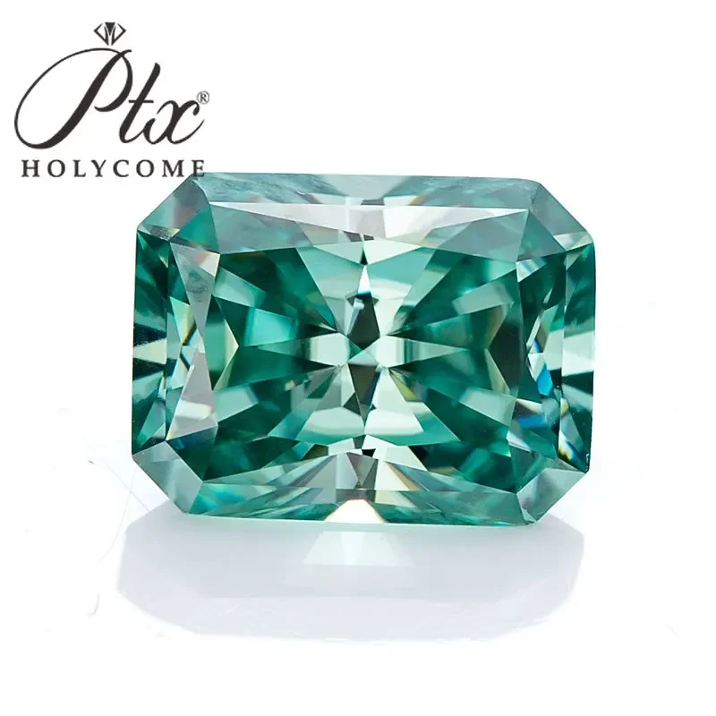 PTX Radiant Green 100%Moissanite Stone Top Quality GRA VVS1 Loose Gemstones Brilliant Cut Factory Wholesale Price Jewelry Making