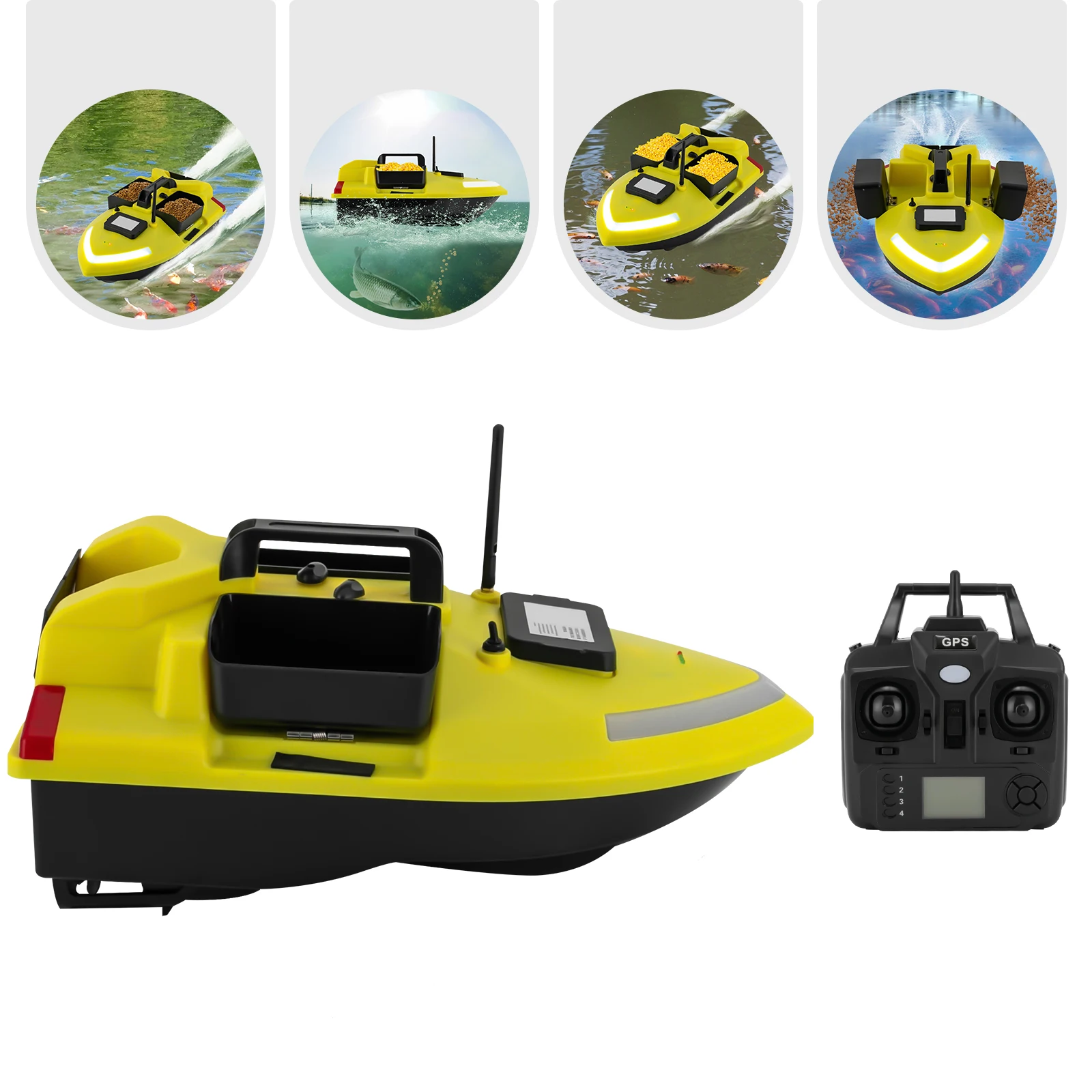 Ferngesteuertes Köderboot RC Angelboot Fischfinder 500m GPS 40 Punkte 12000mAh 4H Doppelmotoren mit Anti-Tangle-Abdeckung für Kajak- und Bootsangeln – Detail 17